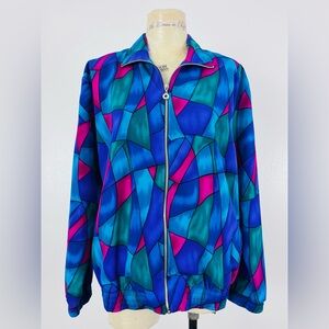 LAST CHANCE 🌈 VTG 1980s Colorful Geometric Bomber-Style Jacket